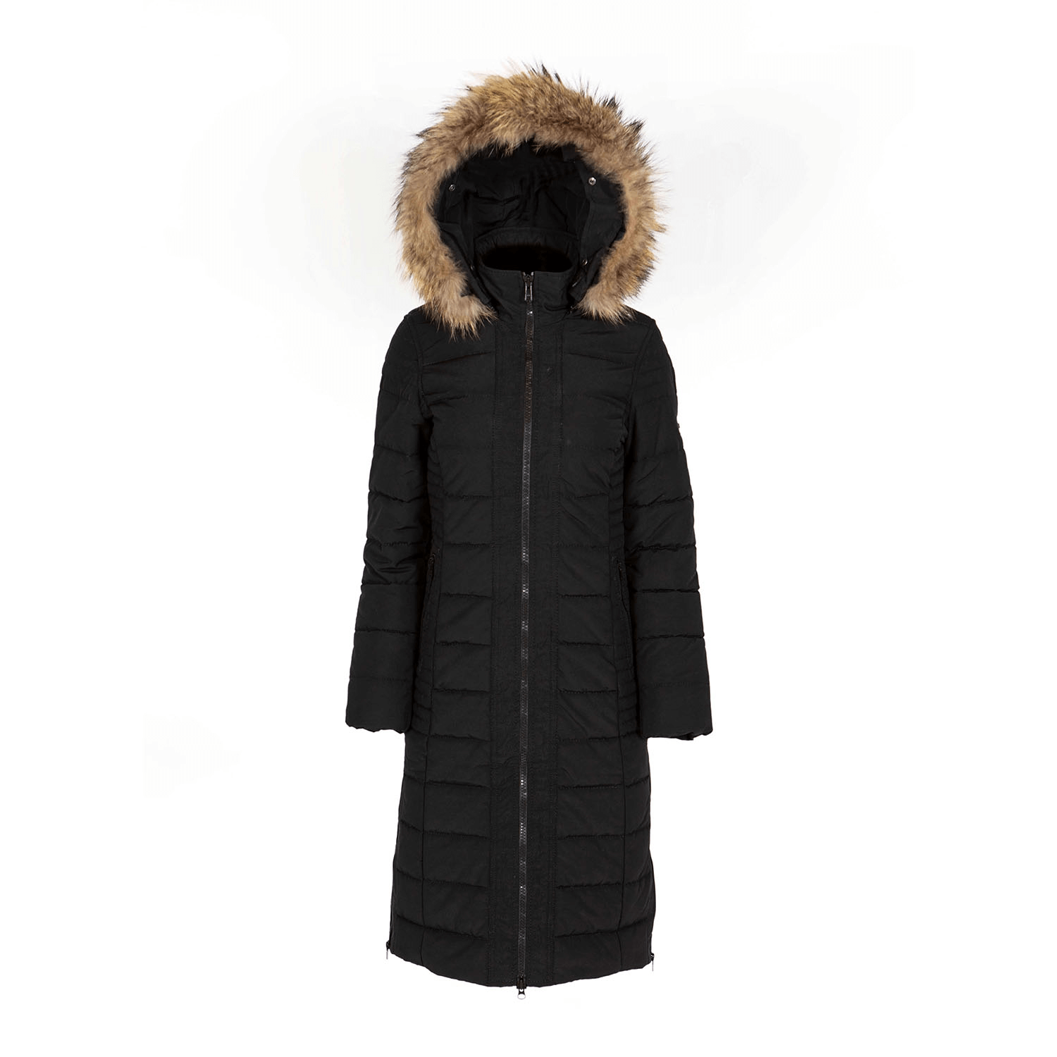 Womens long winter puffer jacket black Moscow 4