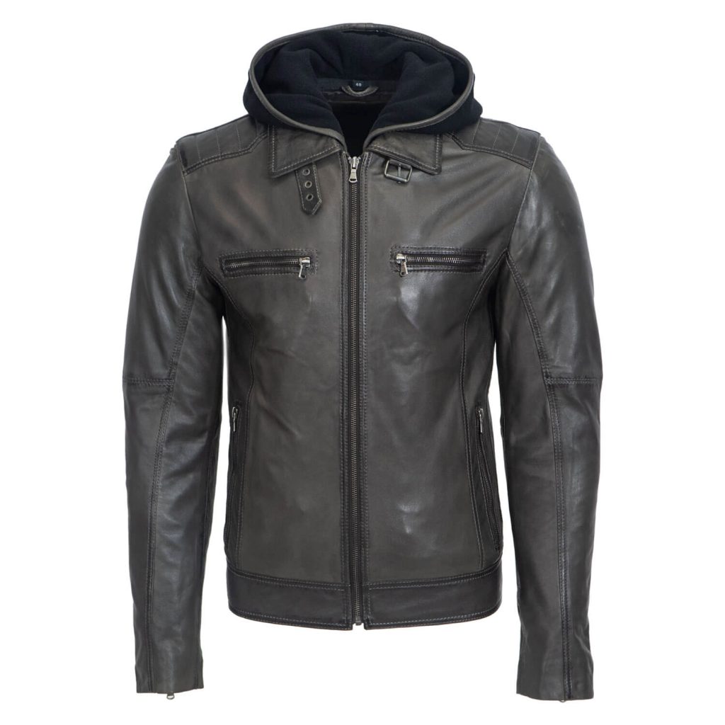 Charcoal Black Suede Biker Jacket - Leatherings