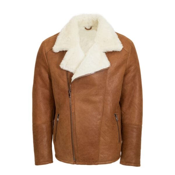 Men's shearling lammy coat cognac Perfecto