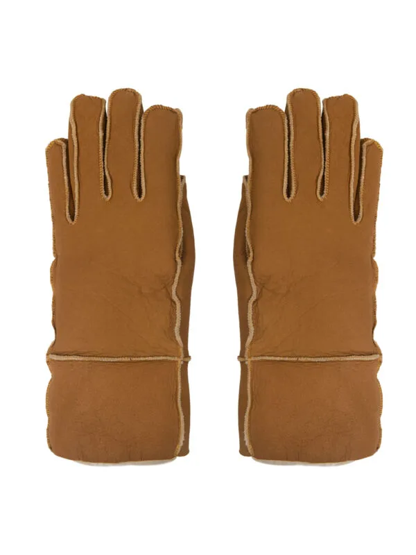 Men's shearling sheepskin cognac Gloves