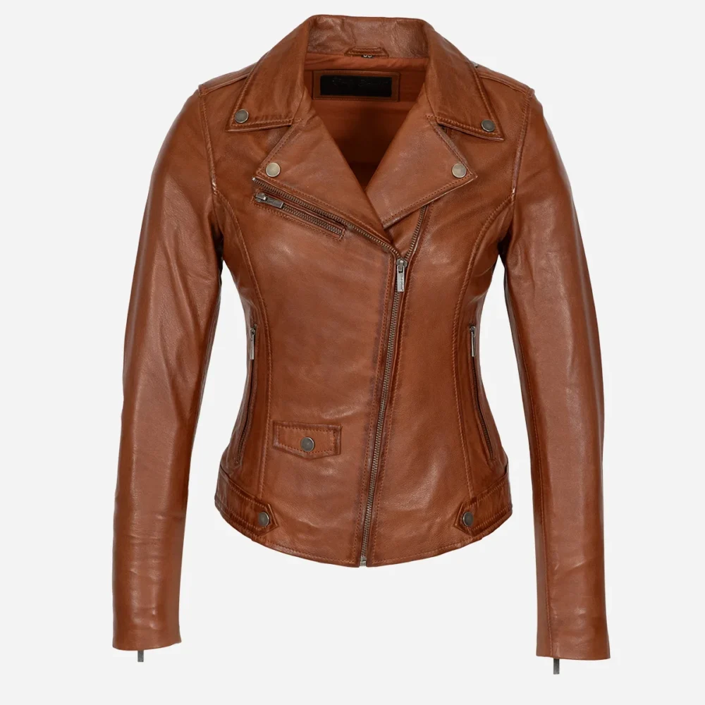 Ladies biker jacket brandy Classic perfecto