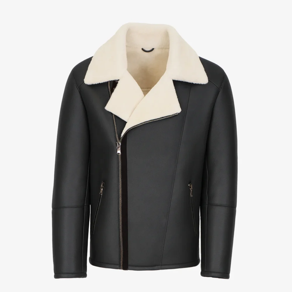 Men's shearling lammy coat black Perfecto