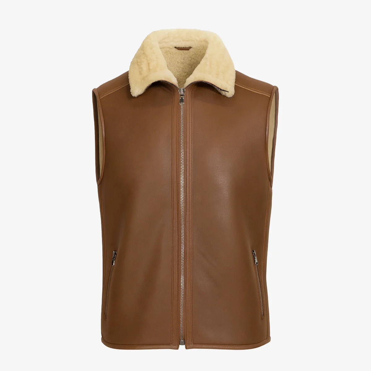 Men’s shearling lammy cognac Bodywarmer