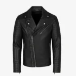 Mens leather biker jacket black Perfecto GBS