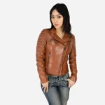 Ladies leather biker jacket brandy Perfecto BS