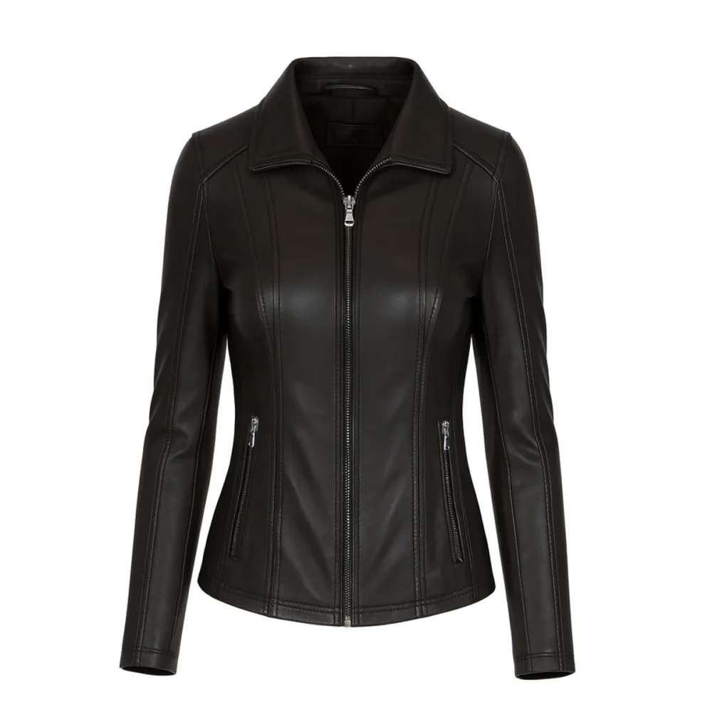 Women's leather jacket black 9938 A