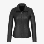 Womens leather jacket black Com 4