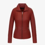Women's Leather Jacket red 9938 A