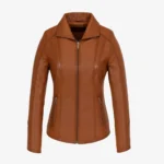 Women's leather jacket brandy 9938 A