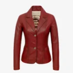 Womens leather Blazer 24 red