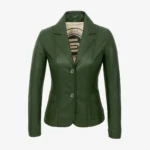 Womens leather green Blazer 24