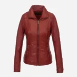 Women's Leather Jacket red 9938 A