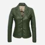 Womens leather green Blazer 24