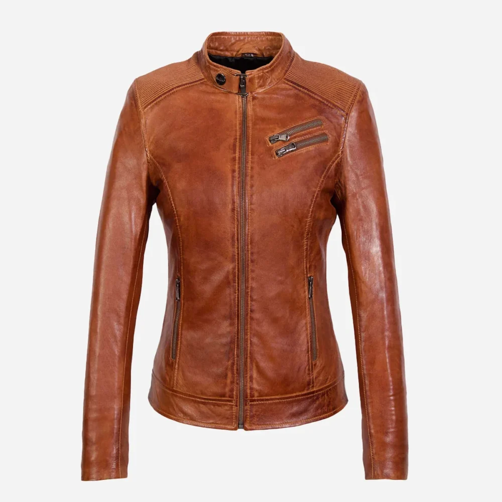 Womens leather jacket brandy Sonia K