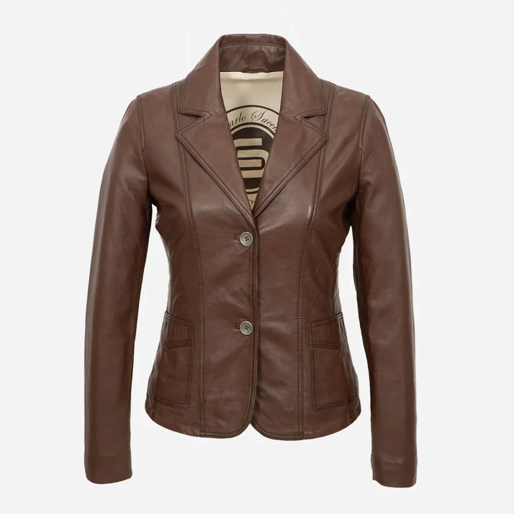 Womens leather veg wood Blazer 24