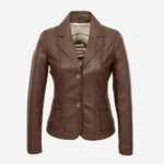 Womens leather veg wood Blazer 24