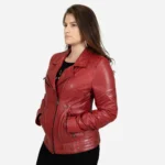 Ladies leather jacket red Jane 5
