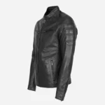 Mens leather jacket charcoal gray 9903