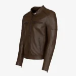 Men's leather jacket dark brown N082