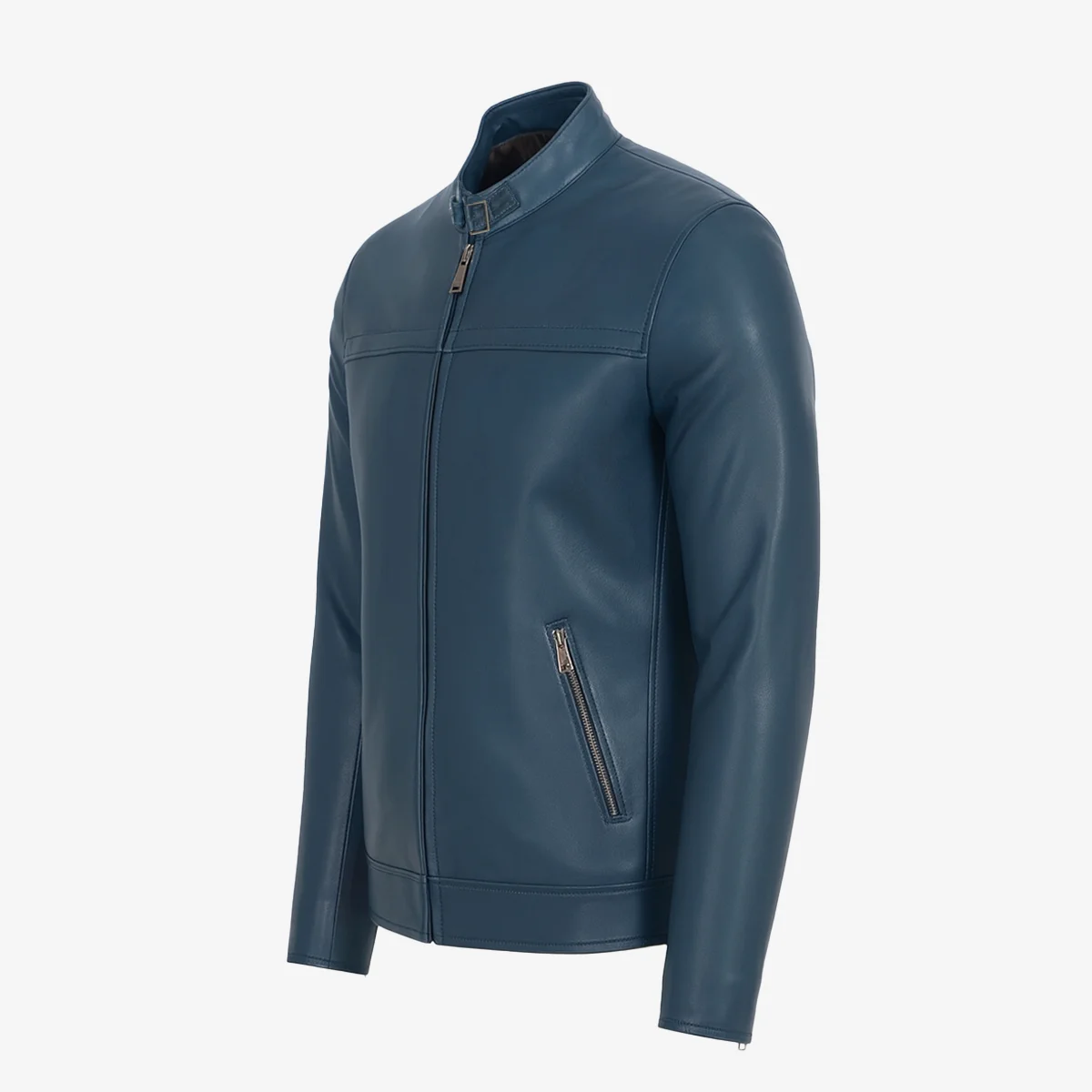 Men's leather jacket jeans blue Nda - Image 2