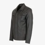Mens leather jacket charcoal Da004