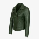 Ladies biker jacket green Perfecto in