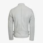 Men's leather jacket white 9948