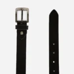 Women's English trim buffalo leather belt black (25MM)