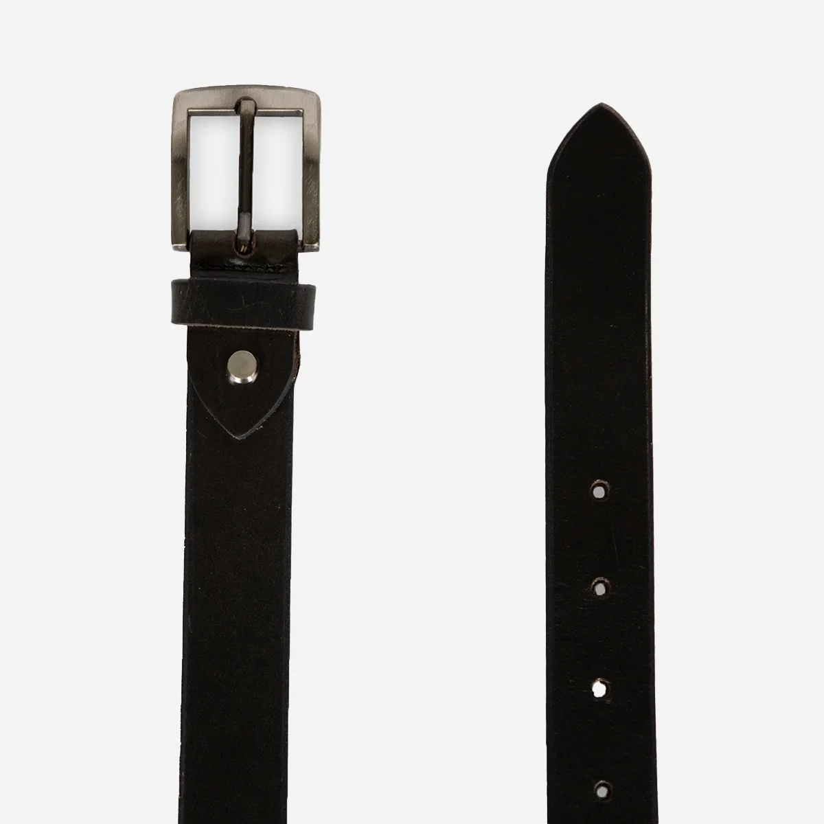 Women's English trim buffalo leather belt black (25MM) - Image 2