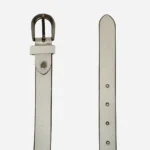 Women's hand waxed white buffalo leather belt (25MM)