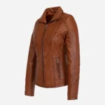 Women's leather jacket brandy 9938 A