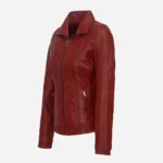 Women's Leather Jacket red 9938 A