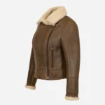 Women's shearling crop coat hazelnut Bronx