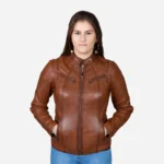 Womens leather jacket brandy 9902