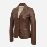 Womens leather veg wood Blazer 24
