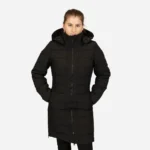 Womens winter jacket long puffer black