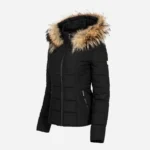Womens winter puffer jacket black 009
