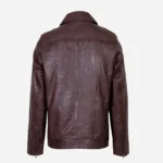 Mens leather jacket veg wood Da004
