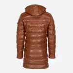 Mens leather puffer jacket brandy Nick