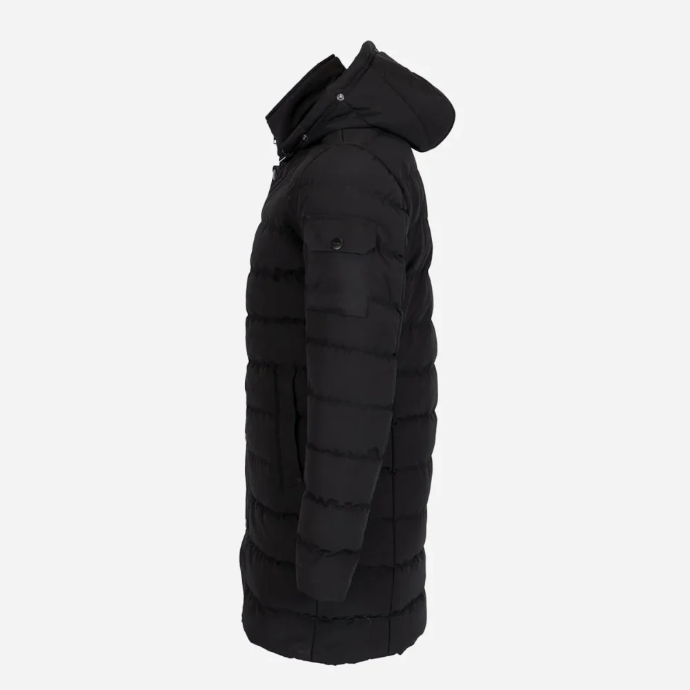 Mens long winter puffer jacket black Nick