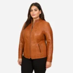 Womens leather plus size jacket brandy 998