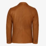 Mens leather brandy classic blazer Primo