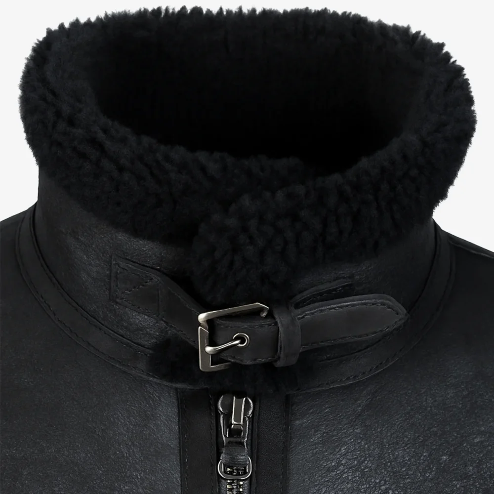 Men's shearling lammy coat black Uk