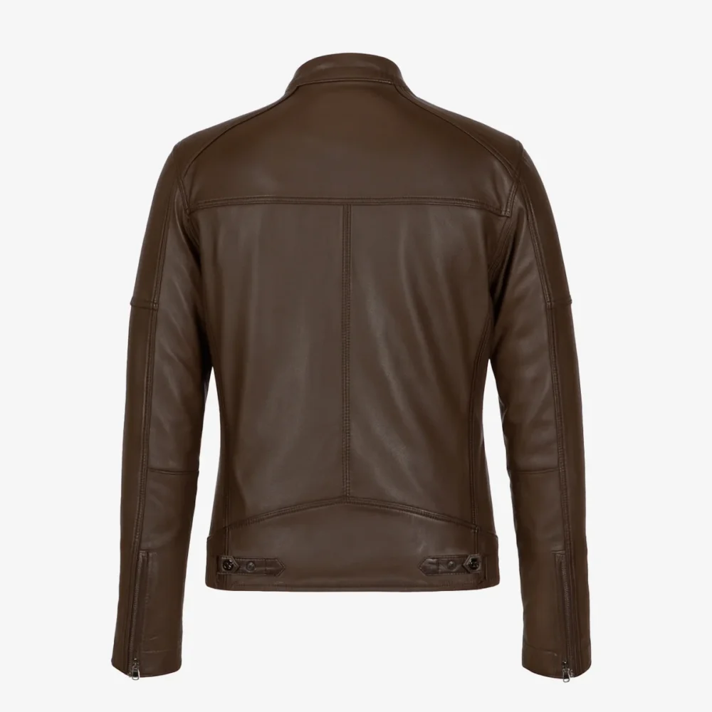 Men's leather jacket dark brown N082