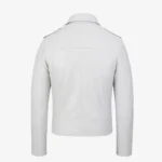 Mens leather biker jacket perfecto white 9915