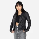 Ladies leather biker jacket black Perfecto BS