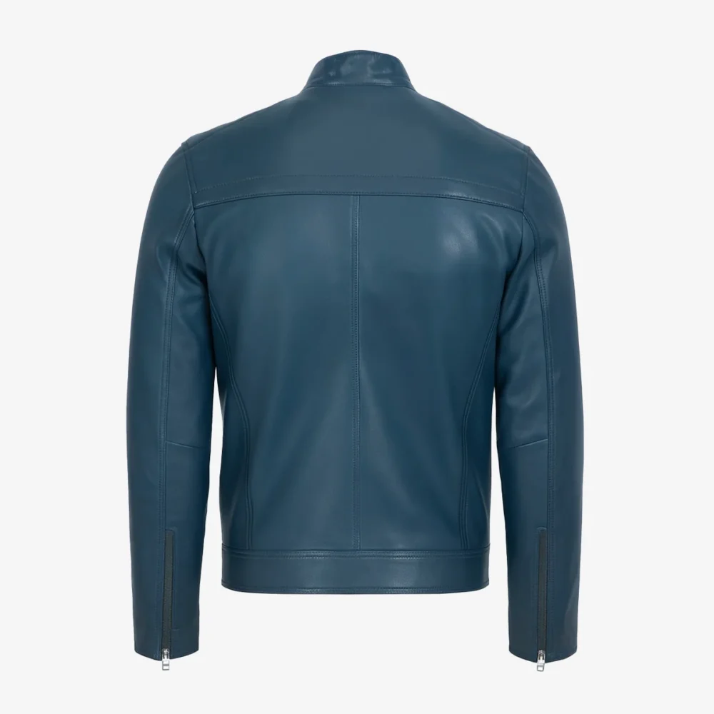 Men's leather jacket jeans blue Nda
