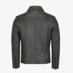 Mens leather jacket charcoal Da004