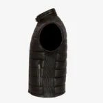 Mens leather puffer black bodywarmer