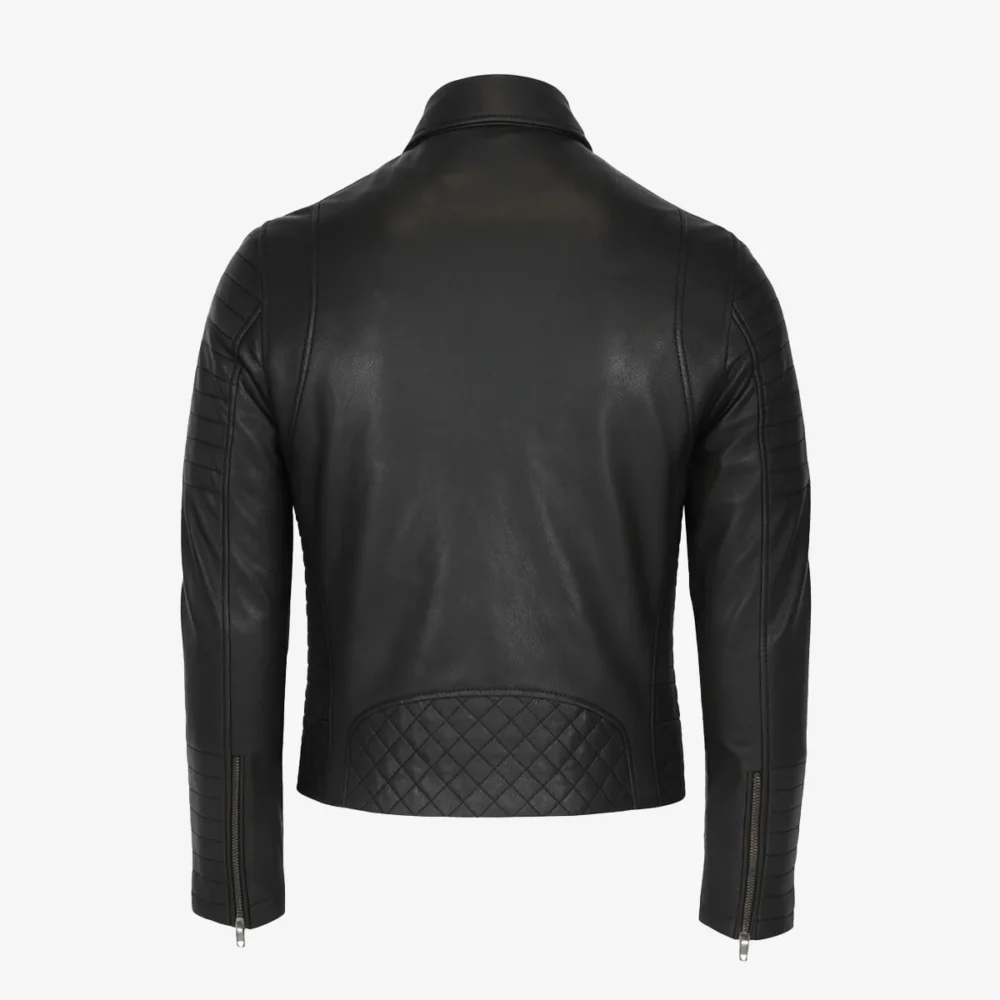 Mens leather biker jacket black Perfecto GBS